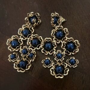 Tory Burch Navy&Gold earrings